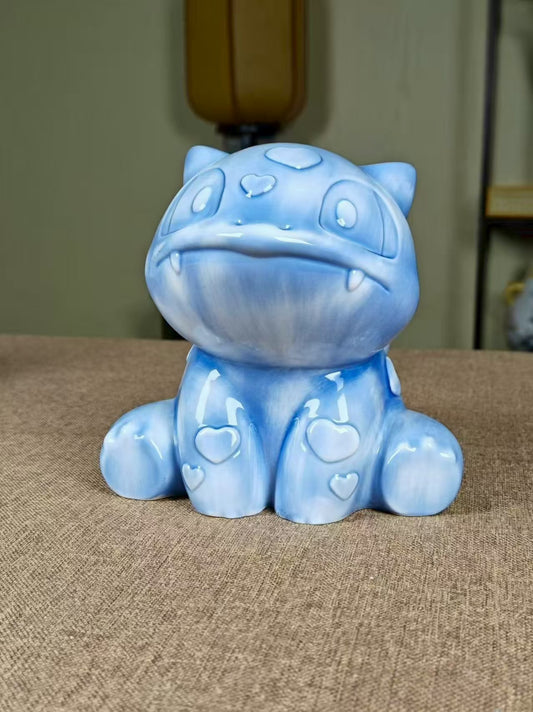 Handmade Blue Ceramic Pet Sculptur